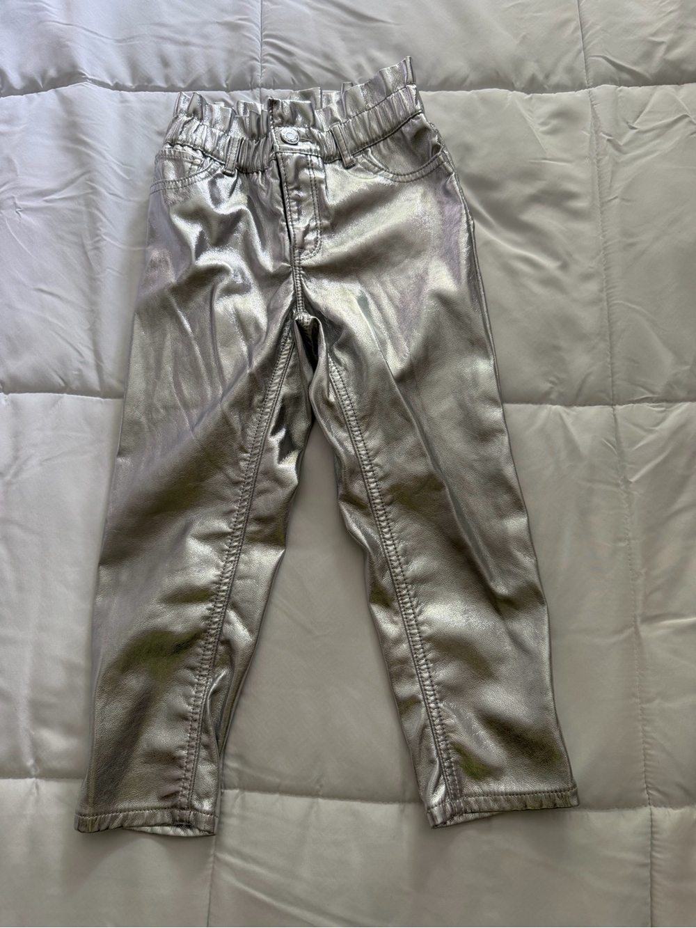 GAP Vintage Y2K Silver Metallic Faux Leather Pants